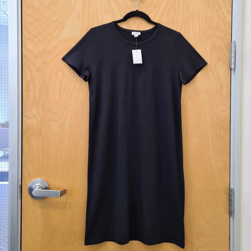 J. Crew NWT Black Short Sleeve T-shirt Dress S - Picture 7 of 8